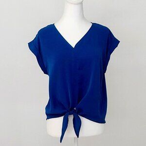 Olive and Oak Women’s True-Blue Tie-Front Blouse/Top, Size XS NWT